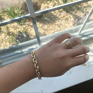 14K yellow gold Rolo link bracelet 7/12 “